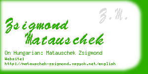 zsigmond matauschek business card